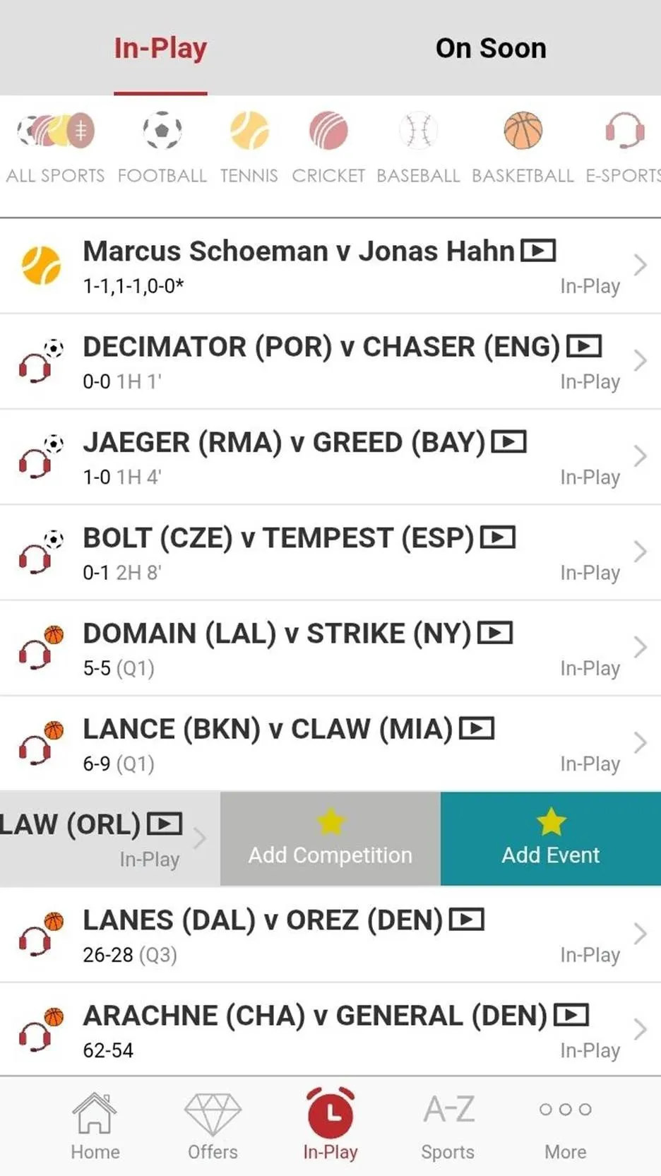 Spreadex live streaming and in-play betting tips for TNT sports viewers