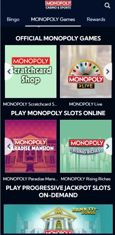 Monopoly casino uk, exclusive games
