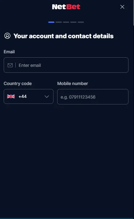 Netbet step by step registration guide and sign up form
