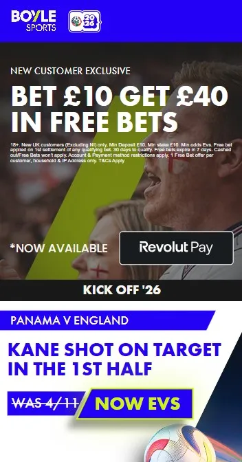 boyle sports world cup promo for england vs panama